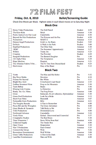 2010 Schedule